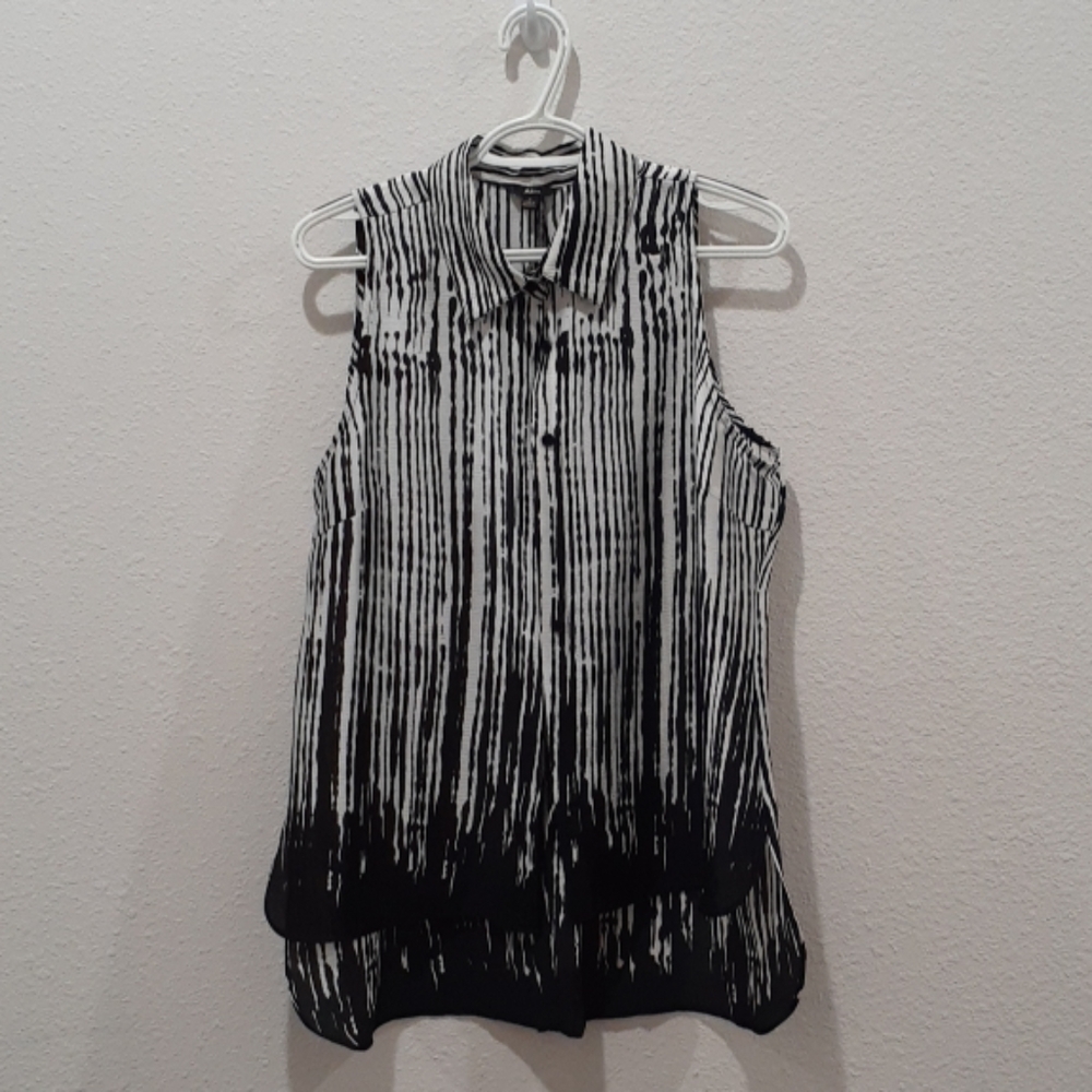 Milano Black/White Blouse Size M